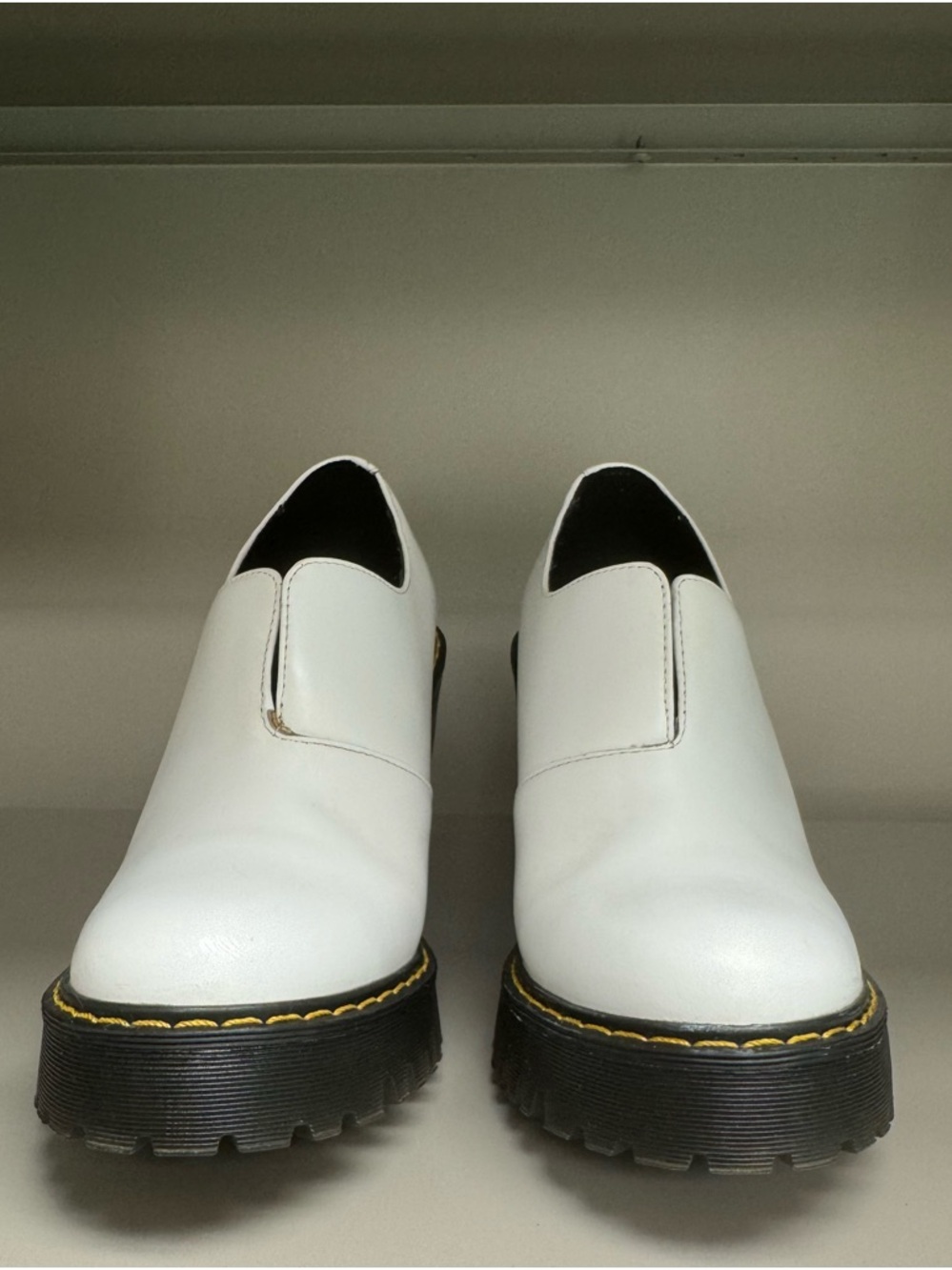White Slip-On Dr Marten heels size 7 women’s
